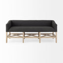Bergen 600L x 190W x 255H Dark Gray Fabric W Light Brown Wooden Base Accent Bench - Default Title