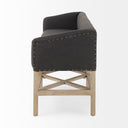 Bergen 600L x 190W x 255H Dark Gray Fabric W Light Brown Wooden Base Accent Bench - Default Title