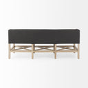 Bergen 600L x 190W x 255H Dark Gray Fabric W Light Brown Wooden Base Accent Bench - Default Title