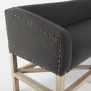 Bergen 600L x 190W x 255H Dark Gray Fabric W Light Brown Wooden Base Accent Bench - Default Title