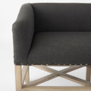 Bergen 600L x 190W x 255H Dark Gray Fabric W Light Brown Wooden Base Accent Bench - Default Title