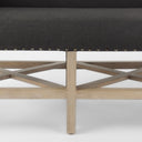 Bergen 600L x 190W x 255H Dark Gray Fabric W Light Brown Wooden Base Accent Bench - Default Title