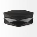 Arreto Black Solid Wood Hexagonal Storage Coffee Table - Default Title