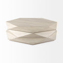 Arreto Natural Solid Wood Hexagonal Storage Coffee Table - Default Title