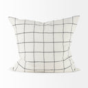 Suzanne 22 x 22 WhiteBlack Square Pattern Decorative Pillow Cover - Default Title