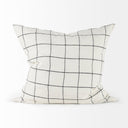 Suzanne 22 x 22 WhiteBlack Square Pattern Decorative Pillow Cover - Default Title