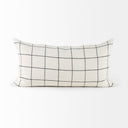 Suzanne 14 x 26 WhiteBlack Square Pattern Decorative Pillow Cover - Default Title