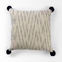 Krystal 20 x 20 CreamBlue Pom Pom Decorative Pillow Cover - Default Title