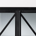 Aurelia 790L x 160W x 330H Black and White Metal Four Door Glass Cabinet - Default Title