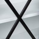 Aurelia 790L x 160W x 330H Black and White Metal Four Door Glass Cabinet - Default Title