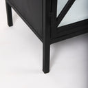Aurelia 790L x 160W x 330H Black and White Metal Four Door Glass Cabinet - Default Title