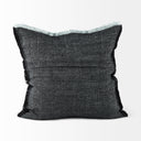 Malia 20L x 20W Black and Teal Fabric Fringed Pillow Cover - Default Title