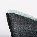 Malia 20L x 20W Black and Teal Fabric Fringed Pillow Cover - Default Title
