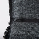 Malia 20L x 20W Black and Teal Fabric Fringed Pillow Cover - Default Title