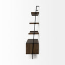 Grace 375L x 20W x 82H Two-Toned Brown Wood Three Shelf Shelving Unit - Default Title