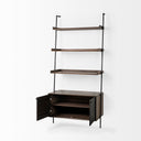 Grace 375L x 20W x 82H Two-Toned Brown Wood Three Shelf Shelving Unit - Default Title
