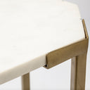 Vincent 33 Octagonal White Marble Tabletop w Gold Metal Base Coffee Table - Default Title