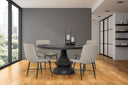 Barrow I Beige Fabric Wrap Black Metal Frame Dining Chair - Default Title