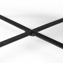 Helios Set of 2 Brown Solid Wood Top Black Metal Base Nesting Coffee Tables - Default Title