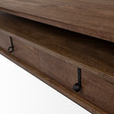 Glenn II 54x30 Dark Brown Wood w Black Iron Frame Rectangle 3 Drawers Coffee Table - Default Title