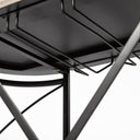 Marlon Black Metal Frame Two Tier Shelves wStemware holder Bar Cart - Default Title