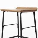 Conan 25 Seat Height Brown Wood Seat Black Metal Frame Counter Stool - Default Title