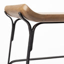 Conan 25 Seat Height Brown Wood Seat Black Metal Frame Counter Stool - Default Title