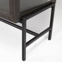 Arelius 70L x 1875W x 32H Black-Brown Wood Black Metal Base w 4 Glass Cabinet Doors Sideboard - Default Title