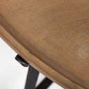 Helios Set of 2 Brown Solid Wood Top Black Metal Base Nesting Coffee Tables - Default Title