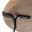 Helios III 20L x 24H Set of Two Round Brown Solid Wood Iron Base Nesting EndSide Tables - Default Title
