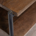 Glenn I 20L x 21W x 24H Dark Brown Wood w Black Iron Frame Square EndSide Table - Default Title