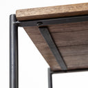 Glenn I 20L x 21W x 24H Dark Brown Wood w Black Iron Frame Square EndSide Table - Default Title