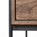 Glenn I 20L x 21W x 24H Dark Brown Wood w Black Iron Frame Square EndSide Table - Default Title