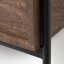 Glenn I 20L x 21W x 24H Dark Brown Wood w Black Iron Frame Square EndSide Table - Default Title