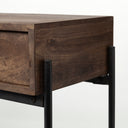 Glenn III 56L x 14W Dark Brown Wood w Black Iron Frame 4 Drawer Console Table - Default Title