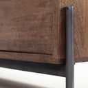Glenn IV Dark Brown Wood w Black Iron Frame Media Console w Storage TV Stand for TV up to 71 - Default Title