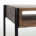 Glenn VII 56L x 22W Dark Brown Wood w Black Iron Frame 3 Drawer Office Desk - Default Title