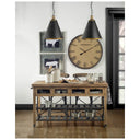 Stuart I Brown Solid Wood Top Two-Tier Black Metal Rolling Kitchen Island - Default Title