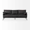 Cochrane 82L x 33W x 323 Black Leather Three Seater Sofa - Default Title