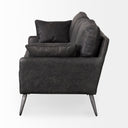 Cochrane 82L x 33W x 323 Black Leather Three Seater Sofa - Default Title