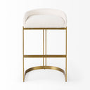 Hollyfield II Cream Fabric Seat W Gold Metal Base Bar Stool - Default Title