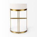 Hollyfield II Cream Fabric Seat W Gold Metal Base Bar Stool - Default Title
