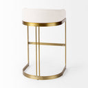 Hollyfield II Cream Fabric Seat W Gold Metal Base Bar Stool - Default Title