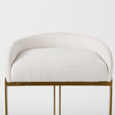 Hollyfield II Cream Fabric Seat W Gold Metal Base Bar Stool - Default Title