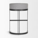 Hollyfield II Gray Fabric Seat W Gray Metal Base Bar Stool - Default Title