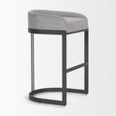 Hollyfield II Gray Fabric Seat W Gray Metal Base Bar Stool - Default Title