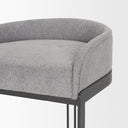 Hollyfield II Gray Fabric Seat W Gray Metal Base Bar Stool - Default Title