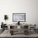 Konstantin 940 x 400 x 300 Medium Brown Wood W Live Edge Rectangular Dining Table - Default Title