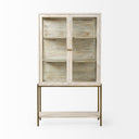 Arelius 36L x 1875W x 63H White Wood W Gold Metal Base Display Cabinet - Default Title