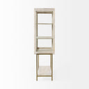 Arelius 36L x 1875W x 63H White Wood W Gold Metal Base Display Cabinet - Default Title